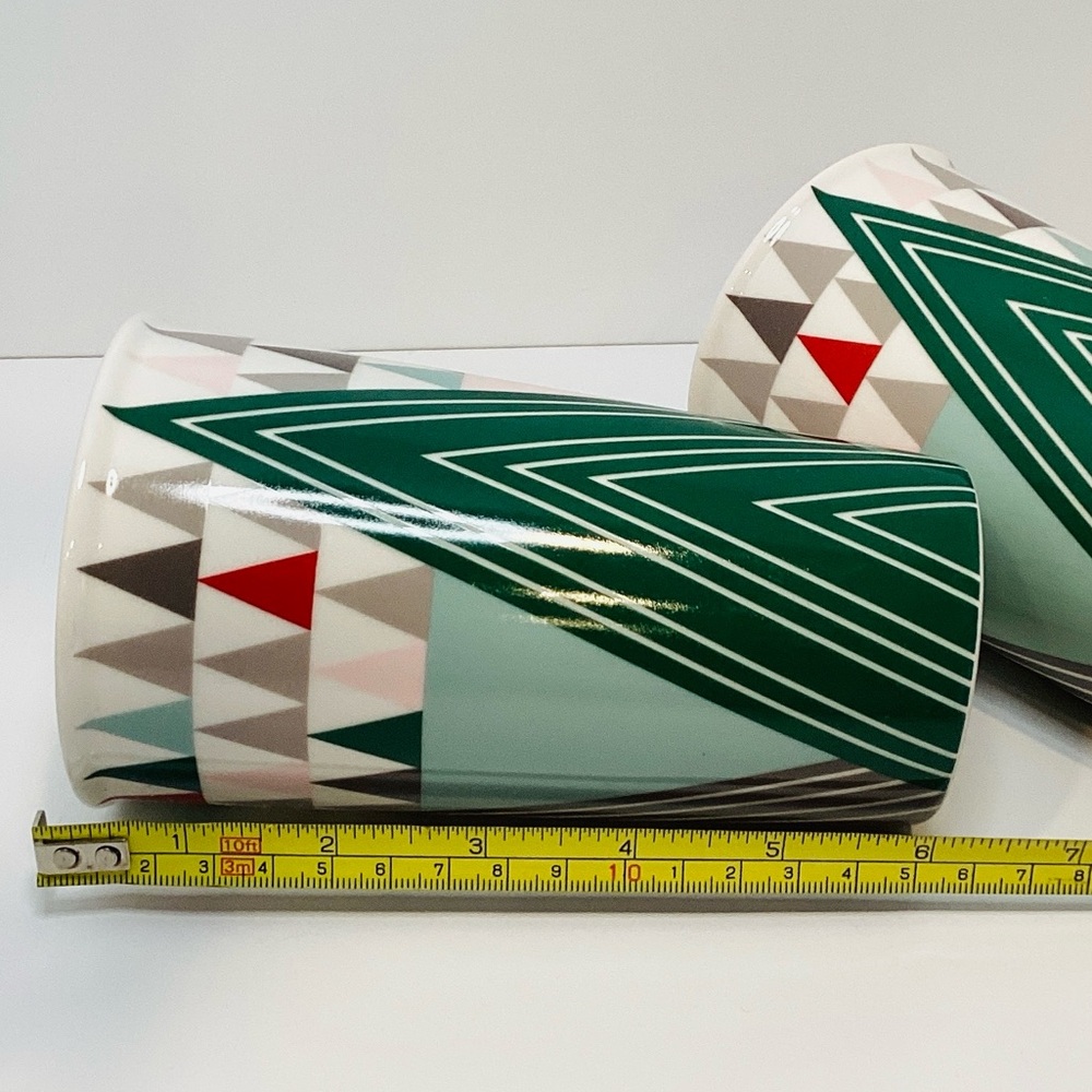 💚 2017 Starbucks Holiday Triangle Geometric Tree Mug Set - Picture 8 of 8